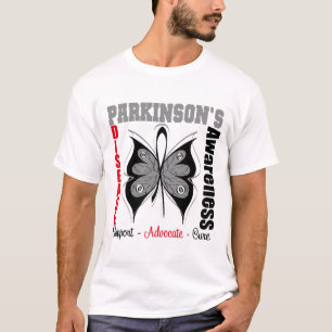 T-shirts Borboleta da consciência da doença de Parkinson
