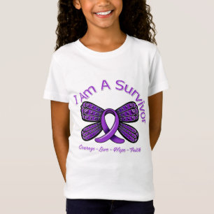 T-shirts Borboleta da epilepsia eu sou um sobrevivente