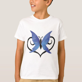 T-shirts borboleta de amor azul giro