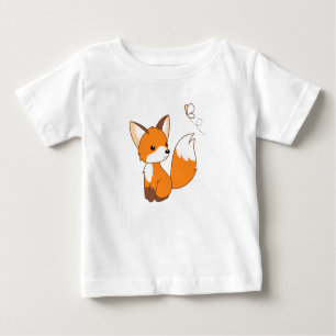 T-shirts Borboleta de observação pequena bonito do Fox