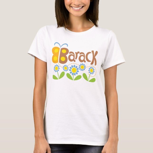 T-shirts Borboleta e flores de Barack (Frente)