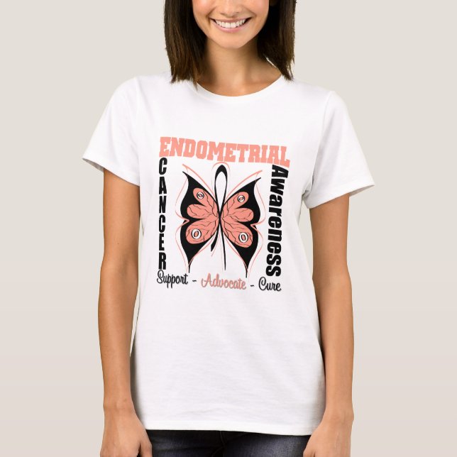T-shirts Borboleta Endometrial da consciência (Frente)