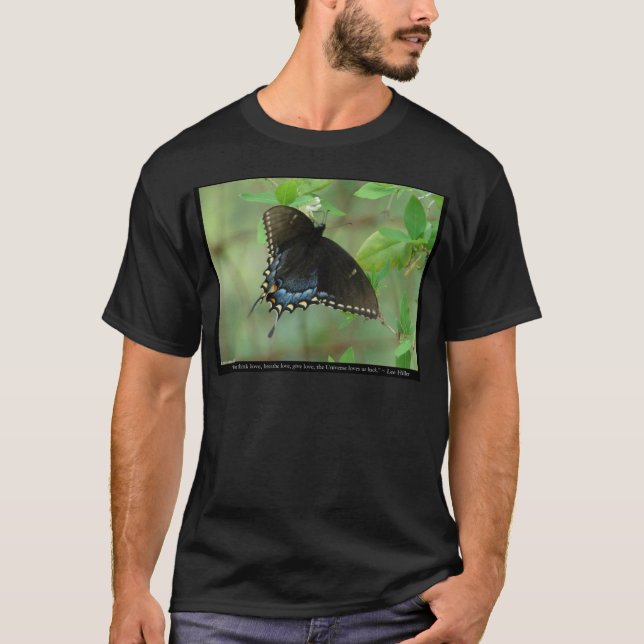 T-shirts Borboleta Preta Swallowtail - Presentes de Amor e  (Frente)