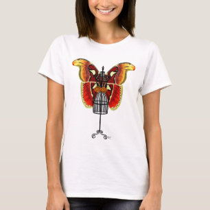 T-shirts Borboleta Vermelha E Amarela De Mannequin