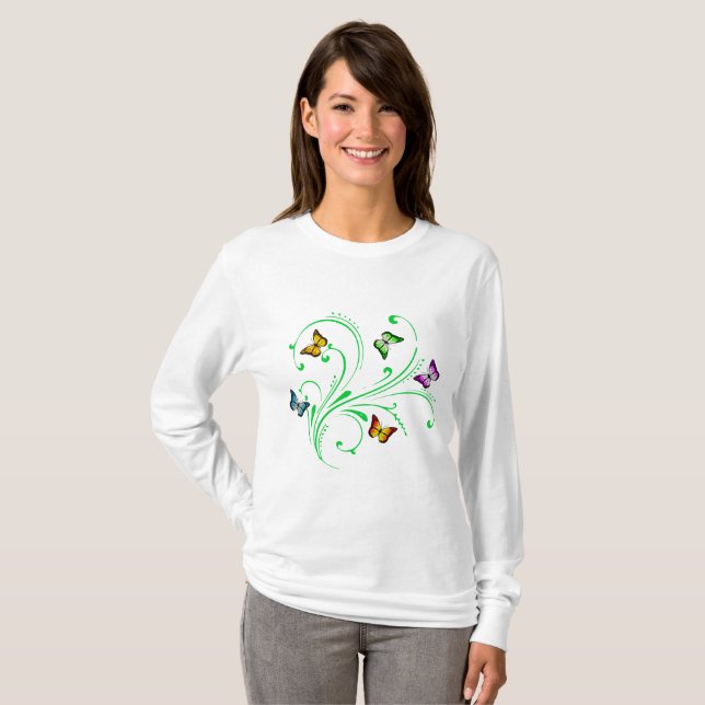 T-shirts Borboletas coloridas (Frente Completa)