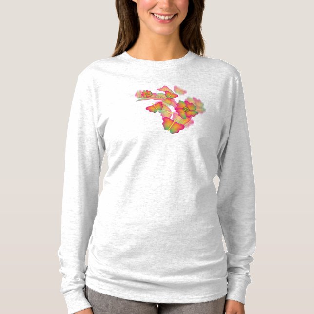 T-shirts Borboletas e flores (Frente)