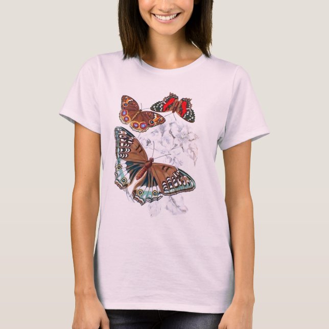 T-shirts Borboletas - Laranja e marrom (Frente)