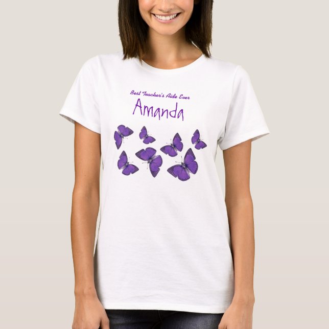 T-shirts Borboletas V03 do professor do assistente do (Frente)