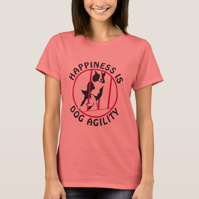 T-shirts Borda Collie Poles Agilidade Felicidade (Frente)
