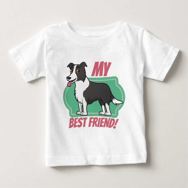 T-shirts Border collie é meu melhor amigo (Frente)