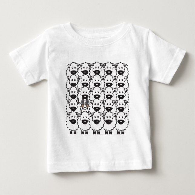 T-shirts Border collie nos carneiros (Frente)