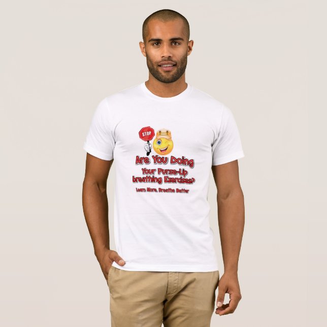 T-shirts bordo copd-franzido que respira (Frente Completa)
