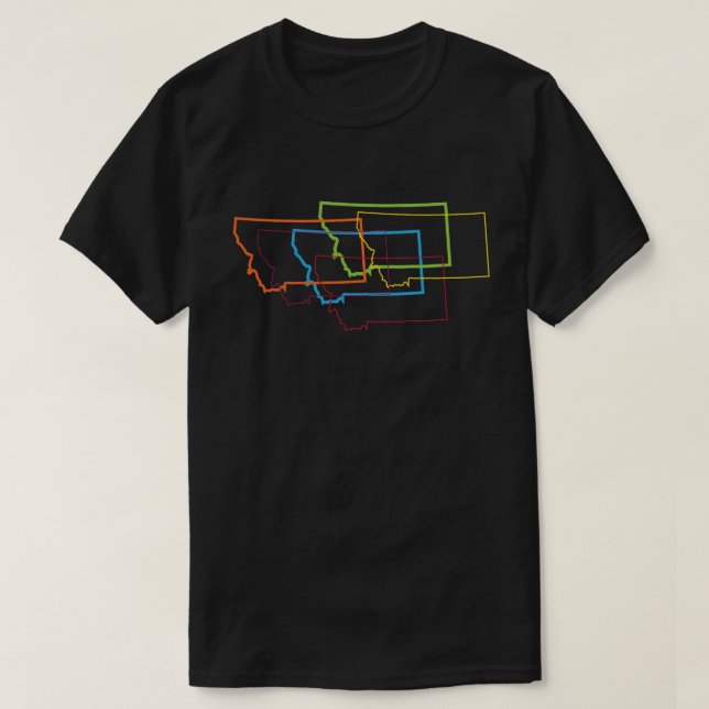 T-shirts borrão do orgulho de montana (Frente do Design)