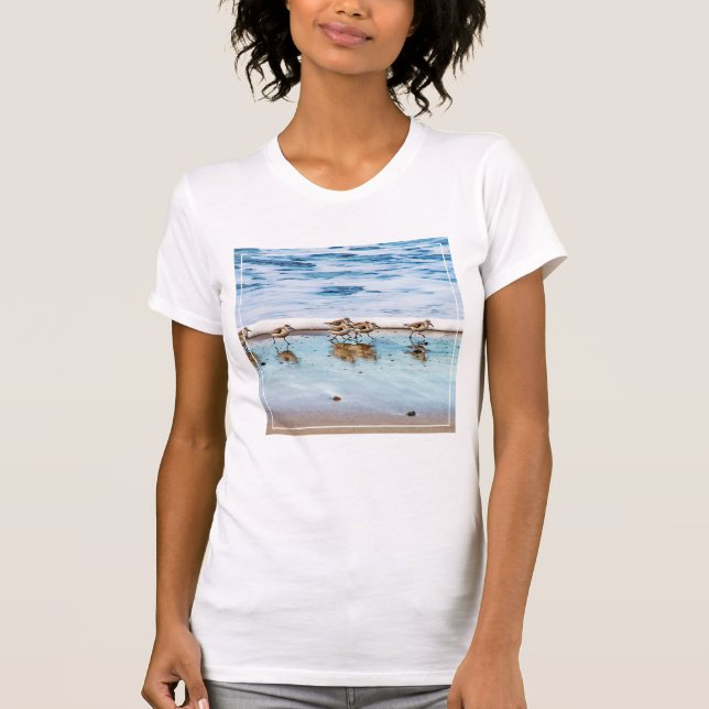 T-shirts Borrelhos que funcionam ao longo da praia (Frente)