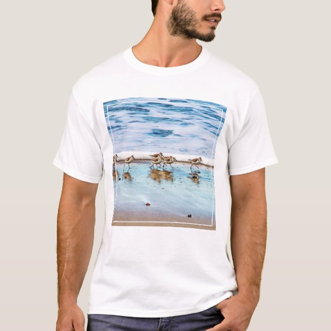 T-shirts Borrelhos que funcionam ao longo da praia (Frente)