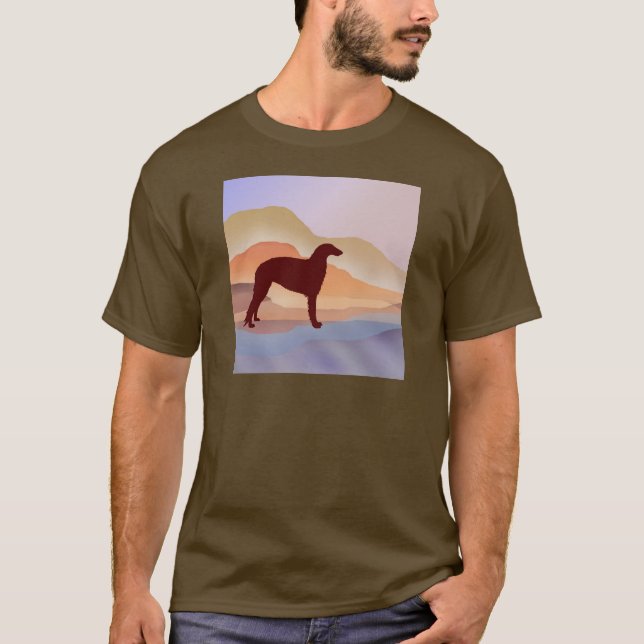 T-shirts Borzoi da miragem da montanha (Frente)