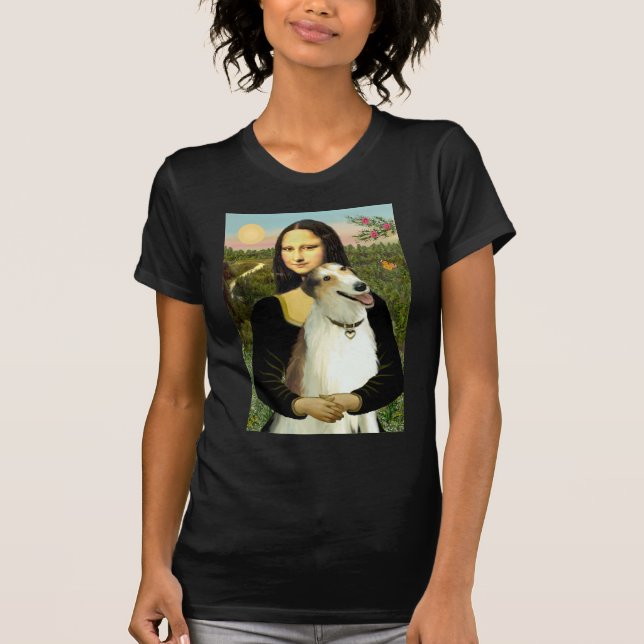 T-shirts Borzoi de Mona Lisa (Frente)
