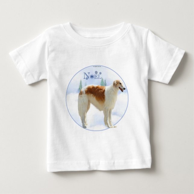 T-shirts Borzoi Noel (Frente)