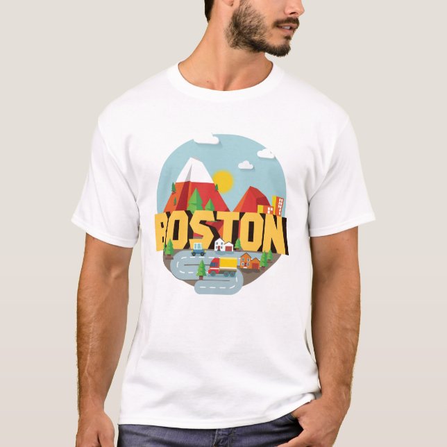 T-shirts Boston como um destino (Frente)