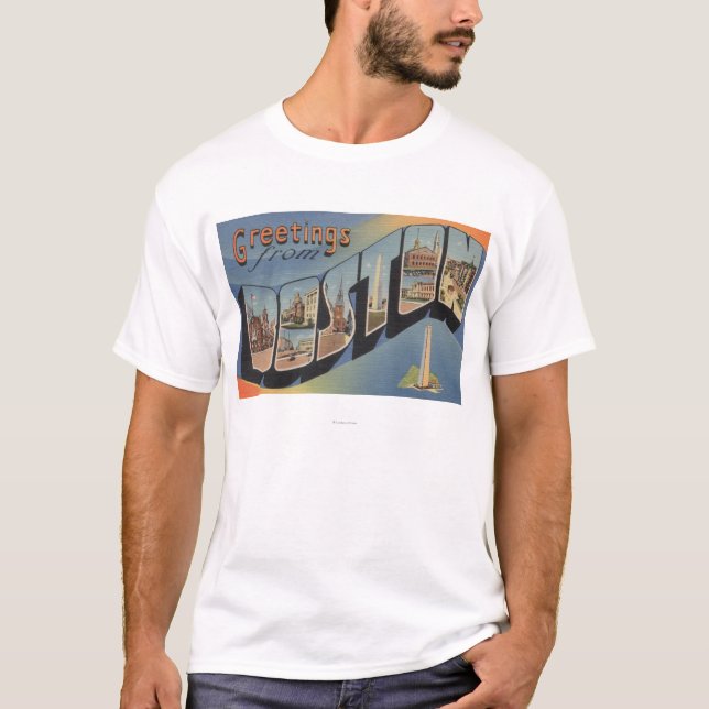T-shirts Boston, Massachusetts - Letra Grande Cenas 2 (Frente)