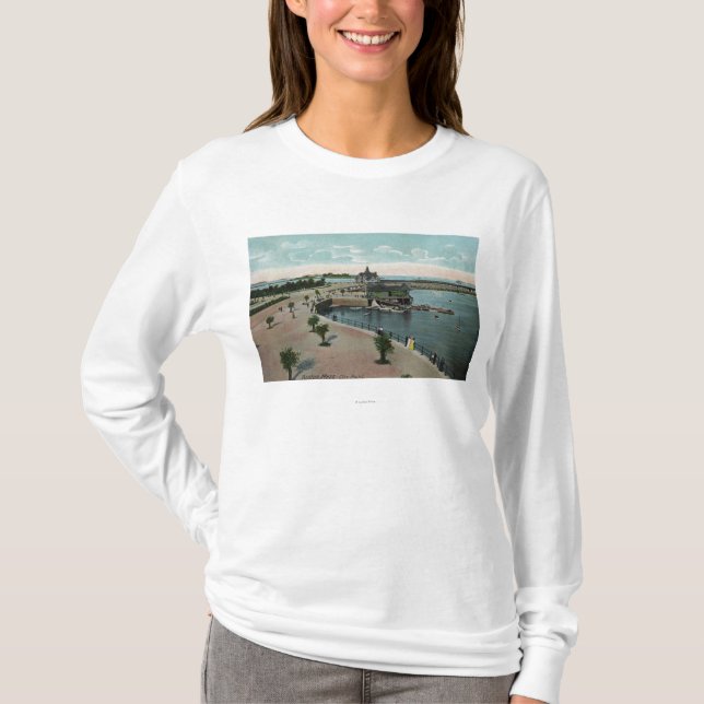 T-shirts Boston, opinião de MassachusettsGeneral da cidade (Frente)