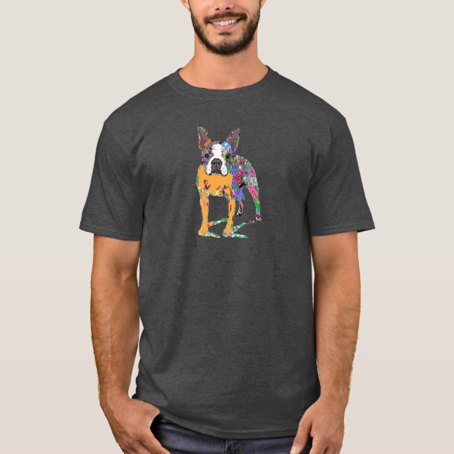 T-shirts Boston Terrier em grafite (Frente)