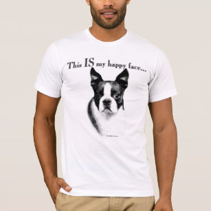 T-shirts Boston Terrier Face Feliz