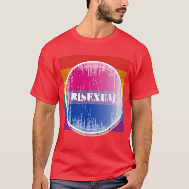 T-shirts Botão bissexual distressed.png (Frente)