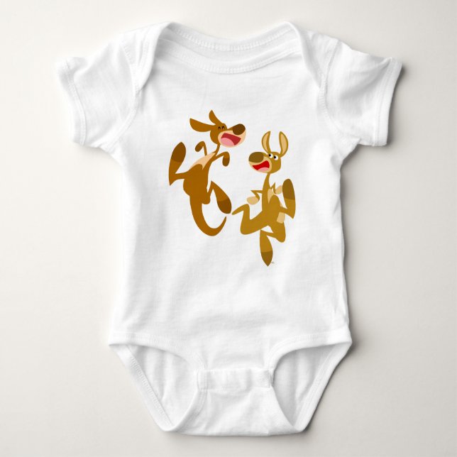 T-shirts Bouncy Kangaroos Baby Roupa (Frente)