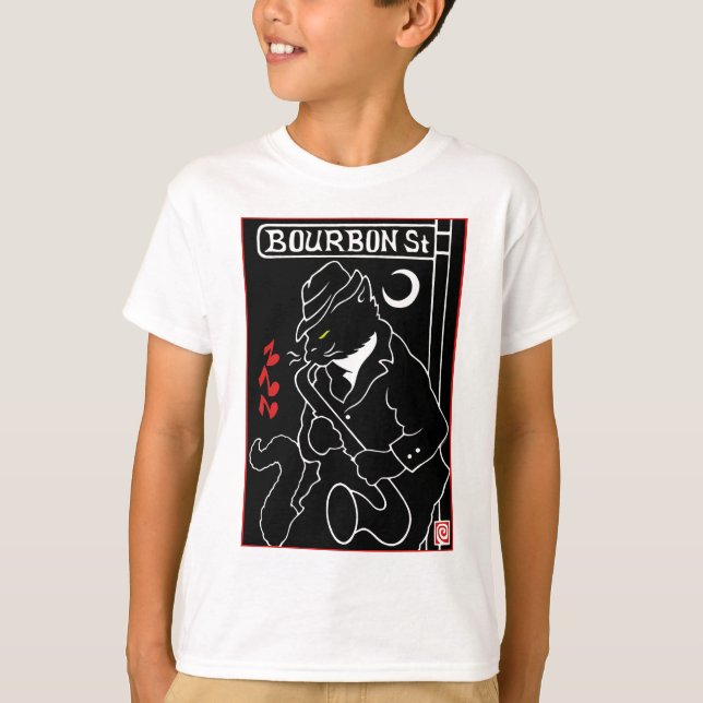 T-shirts Bourbon Street Cat (Frente)
