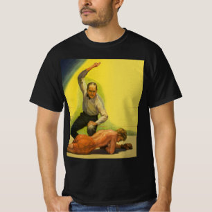 T-shirts Boxe Esportiva Vintage, Árbitro com Knockout do Bo