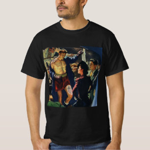 T-shirts Boxe Esportiva Vintage, Boxeador Deixando o Ringue