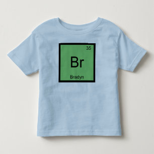 T-shirts Bradyn Name Chemistry Elemento de Química Mesa Pe