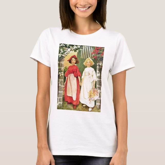 T-shirts Branca De Neve E Vermelho Rosa (Frente)