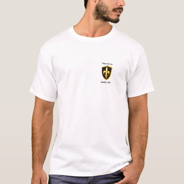 T-shirts Branco da equipe da flor de lis (Frente)