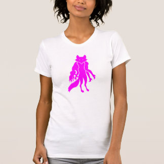 T-SHIRTS BRANCO DE TA K DAS MULHERES DE FURBIDDEN HOTPNK