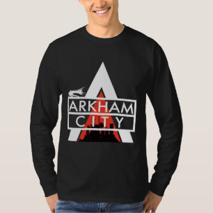 T-shirts Branco do logotipo da cidade Arkham