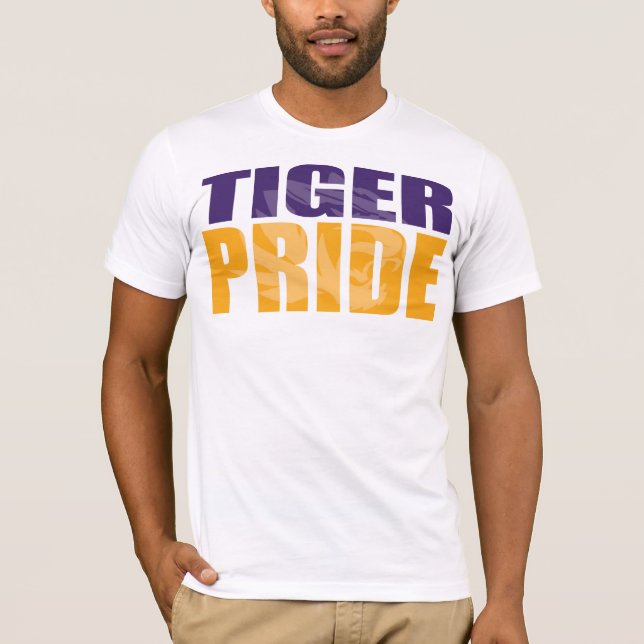 T-shirts Branco do orgulho do tigre no branco (Frente)
