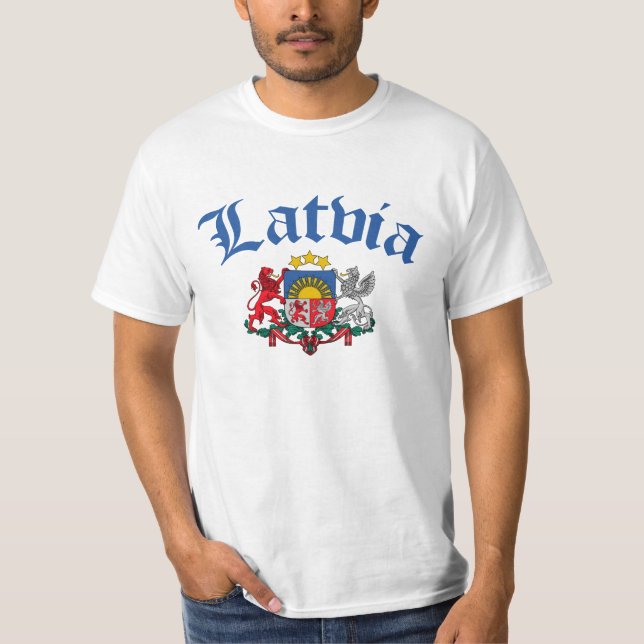 T-shirts Brasão de Latvia (Frente)