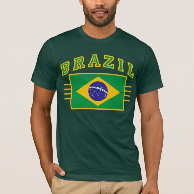 T-shirts Brasil com bandeira (Frente)