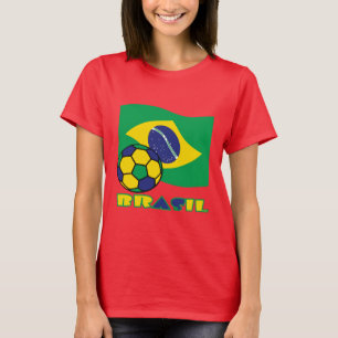 T-shirts Brasileiro Futebol e Bandeira Brasil em Português