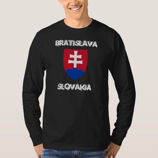 T-shirts Bratislava, Eslováquia com casaco de armas (Frente)