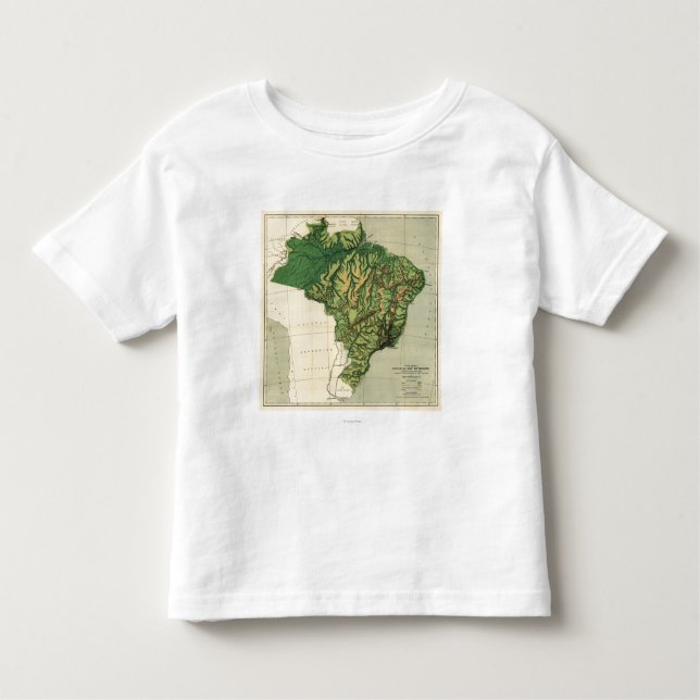 T-shirts BrazilPhysical MapBrazil panorâmico (Frente)