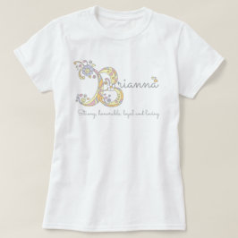 T-shirts Brianna garotas B nome significa monograma tee