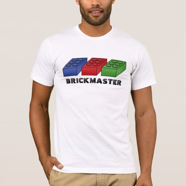 T-shirts Brickmaster engraçado - pop art do vetor (Frente)