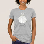 T-shirts BRIDE White Princess Casamento Festa Bridal T<br><div class="desc">A camiseta apresenta uma ilustração original de um vestido de princesa branca bonito, com BRIDE em uma fonte divertida. Coordenando designs disponíveis para a florista, as damas de honra e outros membros do partido noivo! O Designer está disponível para criar e carregar designs personalizados para corresponder às cores e temas...</div>