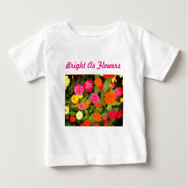 T-shirts Brilhante como Flores Rosa Toddler Ruffle Tee