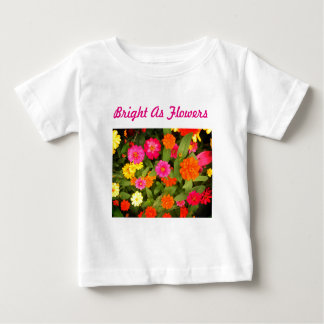 T-shirts Brilhante como Flores Rosa Toddler Ruffle Tee