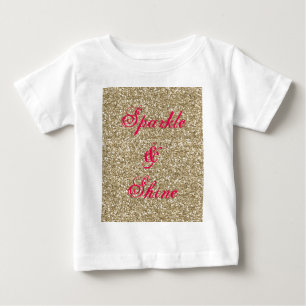 T-shirts Brilhante Dourado e rosa quente com brilho