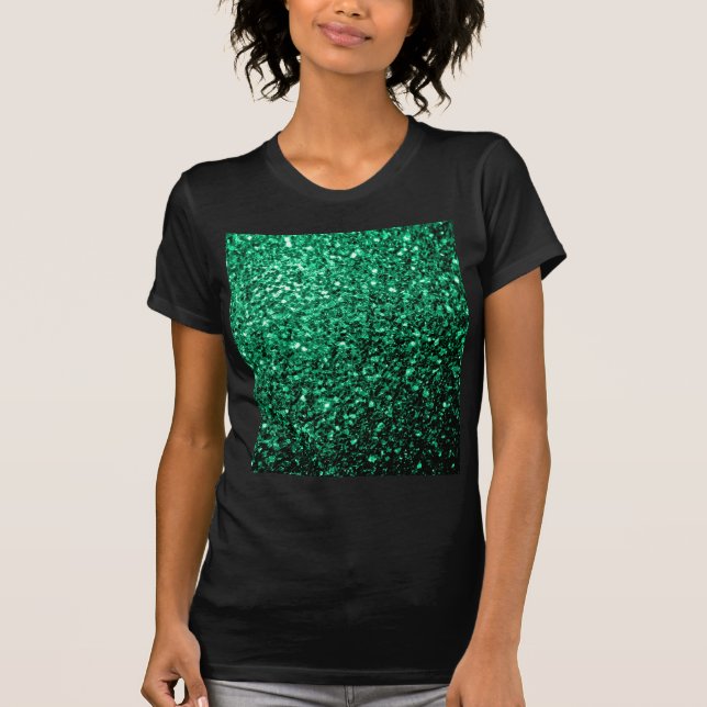 T-shirts Brilho falso esmeralda verde (Frente)